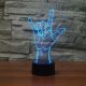 3D LED Night Light V-Sign Hand, RGB