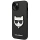 Karl Lagerfeld iPhone 14 Plus Case Saffiano Choupette Head Patch Black