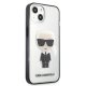 Karl Lagerfeld iPhone 13 mini vāciņš Ikonik Karl, caurspīdīgs
