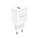 Dudao A20EU USB-A 18W sienas lādētājs – balts + USB-A – USB-C kabelis