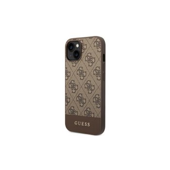 Guess GUHCP14SG4GLBR iPhone 14 6,1\" brown hard case 4G Stripe Collection