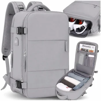 Ceļojumu mugursoma rokas bagāžai 40x30x20 cm ar USB
