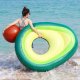 Inflatable Floating Mattress with a Ball Avocado, 150x120 cm