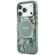 Чехол Guess IML Flowers Pearl Strap MagSafe для iPhone 18 Pro / 17 Pro, зелёный