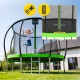 4Fizjo 1219 PRO bērnu dārza batuts ar aizsargtīklu, 374 cm (12FT), zaļš/melns