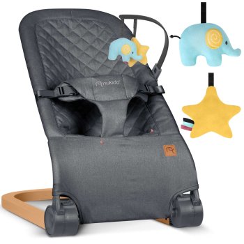 NK-52 Nukido šūpuļkrēsls ar rotaļlietām, Antracīts | Rocking Chair with Toys