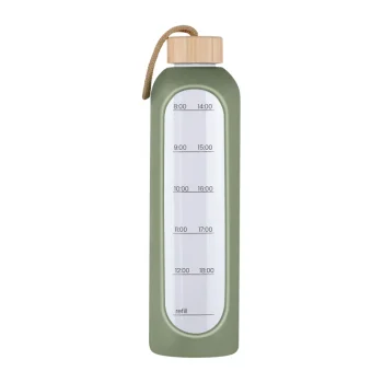 KiCA Hydro Glass Sports Bottle 1000 ml, Olive Green