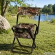 Folding Fishing Chair with Backrest and Cooler Bag