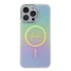 Чехол Guess для iPhone 15 Pro Max IML Iridescent MagSafe, бирюзовый