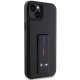 BMW iPhone 14 Plus / 15 Plus vāciņš Grip Stand Hot Stamp, melns