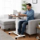 Modernhome Regulējams Portatīvā Datora Galds uz Riteņiem 71x48 cm Brūns