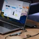 HUB 7 portu ieeja 2in1: USB-A/USB-C / izeja: uSB-A 2.0 + 1x 3.0 2x USB-C kabelis 0,17 m - pelēks | 7-port input...