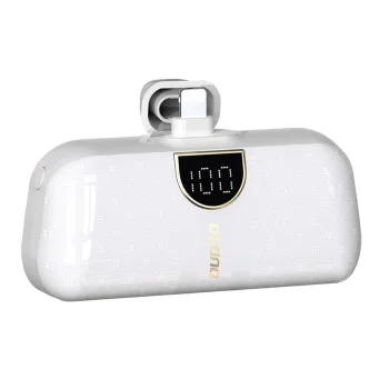 Dudao K20SL 5000mAh mini ārējā baterija ar Lightning / USB-C savienotājiem - balta | Power Bank With Connectors...