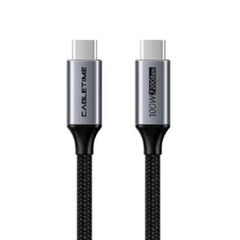 USB-C uz USB-C kabelis USB 3.2 Gen 2, 20 Gbps, 100W, 4K 60Hz, 1 m, melns