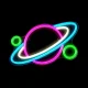 Неоновый светильник Планета LED с диммером USB настенный декор Forever...