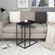 C formas klēpjdatora galdiņš ar marmora efektu ModernHome, melns