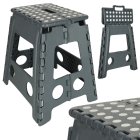 Saliekamā taburete, pakāpiens virtuvei, bērnistabai vai vannas istabai, 39 cm, Tumši pelēks | Folding Anti-slip Step Stool