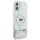 Karl Lagerfeld iPhone 16 Plus Case Liquid Glitter Karl Head MagSafe, Clear