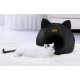 Purlov 00021947 Plush Cat House with Ears, Black
