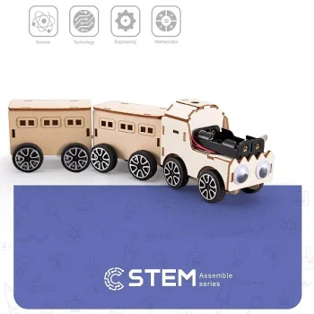 Деревянный конструктор Поезд, обучающая STEM-игрушка