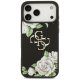 Guess Grained Roses & Big 4G Logo maciņš iPhone 17 Pro Max - melns | Phone Case Cover