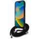 Guess iPhone 16 Pro Max Case 4G Big Logo Cord Stap Crossbody, Black