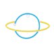 Forever Light SATURN LED Neona Lampa, Dzeltena/Zila