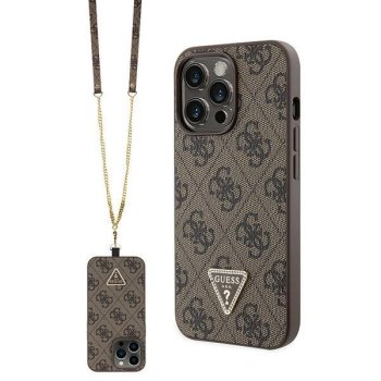 Guess iPhone 13 / 13 Pro vāciņš Crossbody 4G Metal Logo, brūns