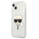 Чехол Karl Lagerfeld для iPhone 13 mini Glitter Karl\'s Head, серебристый