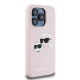 Karl Lagerfeld iPhone 15 Pro vāciņš Silicone Karl & Choupette MagSafe, rozā