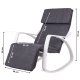Modernhome Rocking Chair with Adjustable Footrest, White Frame