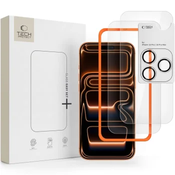 Защитное стекло Tech-Protect Easy Set+ для iPhone 18 Pro на экран и камеру (2+1 шт.)