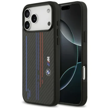 BMW iPhone 17 Pro Max vāciņš M Kevlar Lines & Logo MagSafe, melns