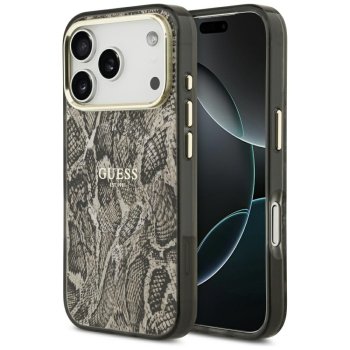 Guess Python Pattern MagSafe maciņš iPhone 17 Pro Max – brūns | Phone Case Cover