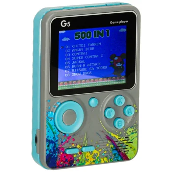 Портативная ретро игровая консоль, 500 игр, серая