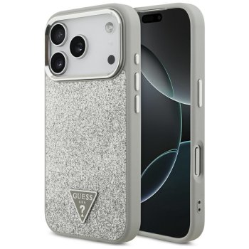 Guess Glitter Triangle Logo MagSafe vāciņš iPhone 17 Pro - sudraba | Phone Case Cover Silver