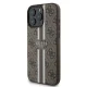 Guess iPhone 16 Pro Case 4G Printed Stripes MagSafe - Brown