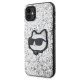 Чехол Karl Lagerfeld для iPhone 11 / XR Glitter Choupette Patch, серебристый