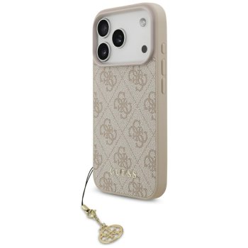 Guess iPhone 17 Pro vāciņš 4G Charms Collection MagSafe, rozā