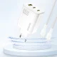Dudao A29 65W GaN tīkla lādētājs 2x USB-C / 1x USB-A - balts