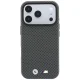BMW M Quadrille Kevlar Metal Logo MagSafe vāciņš iPhone 17/18 Pro Max, pelēks