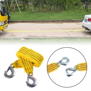 Auto vilkšanas virve, buksēšanas trose ar āķiem, 3m / 50mm | Car Tow Rope Strap with Hooks