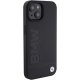 BMW iPhone 15 Plus vāciņš Leather Hot Stamp MagSafe, melns