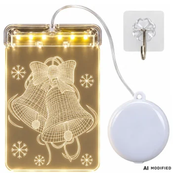 Светодиодное новогоднее украшение на окно Колокольчики 6 LED