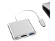 3-в-1 USB-C хаб с HDMI 4K и USB 3.0, белый и серебристый