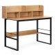 Datorgalds ar plauktiem 120x60 cm ModernHome loft stilā, gaišs ozols