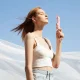 Jisulife Life8 Plus pārnēsājamais rokas ventilators ar ārējo akumulatoru un lukturīti, 4500 mAh, rozā