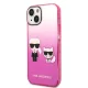 Karl Lagerfeld Gradient Ikonik Karl & Choupette Case for iPhone 14 Plus - Pink