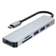 Tech-Protect V4 6-in-1 USB-C Hub (HDMI, USB-A, SD/TF) - Gray