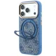 Чехол Guess Ring Stand 360 4G Classic Logo MagSafe для iPhone 18 Pro / 17 Pro, синий